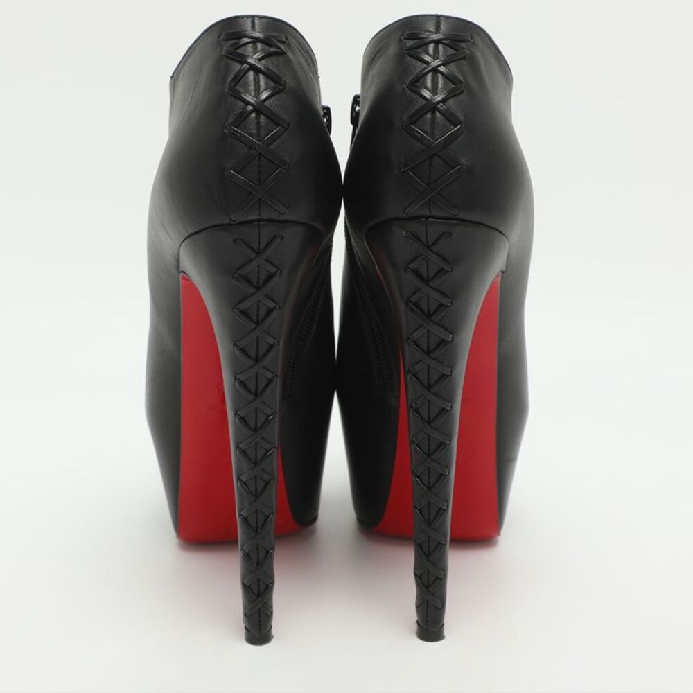 Christian Louboutin Recouzetta Size 39.5 Black Leather Boots - Picture 5 of 7